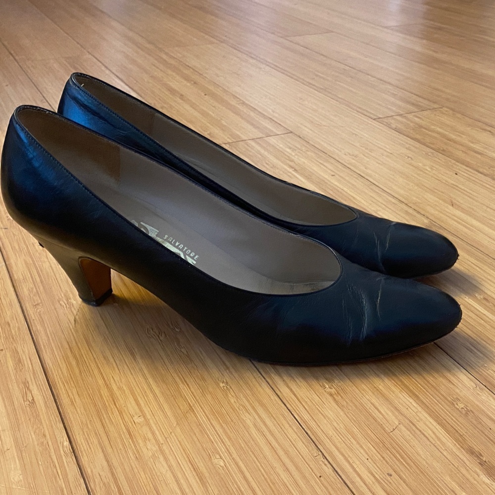 Salvatore Ferragamo Black Leather Heels